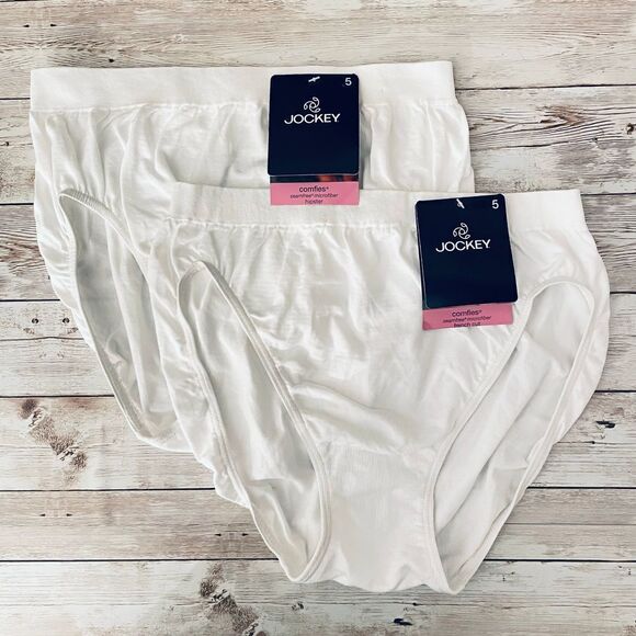 NWT 2 Pack Jockey Sz S/5 White Comfies Seamfree microfiber hipster Style 3327 - Picture 1 of 11